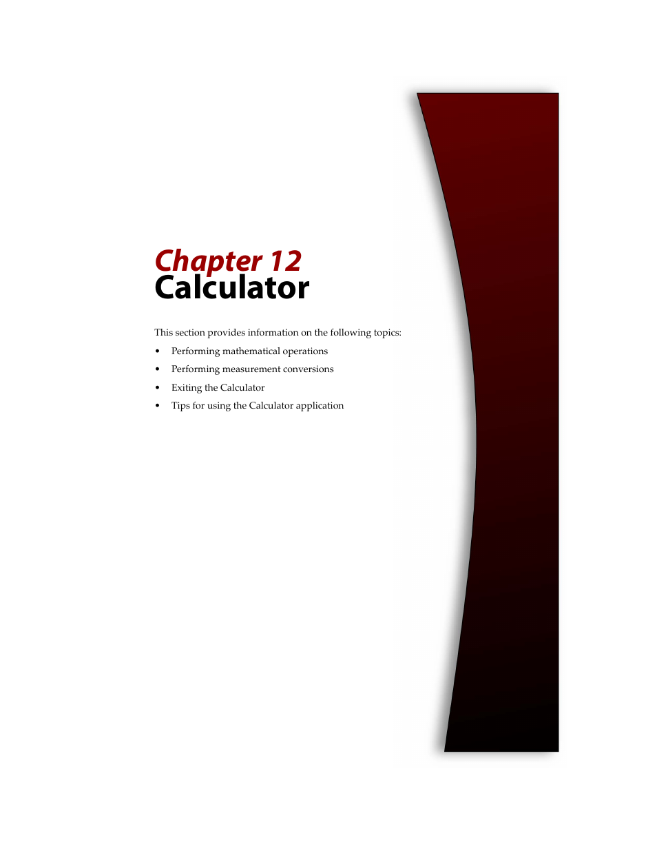 Calculator, Chapter 12 | Blackberry 6710 User Manual | Page 231 / 309
