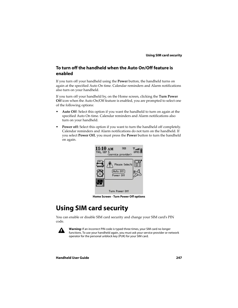 Using sim card security | Blackberry 6710 User Manual | Page 247 / 309