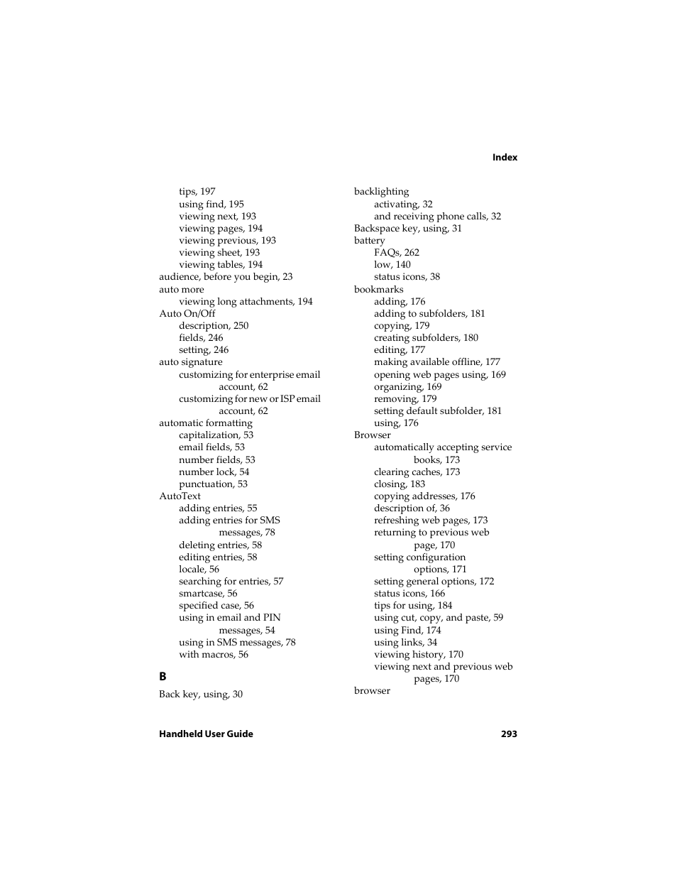 Blackberry 6710 User Manual | Page 293 / 309