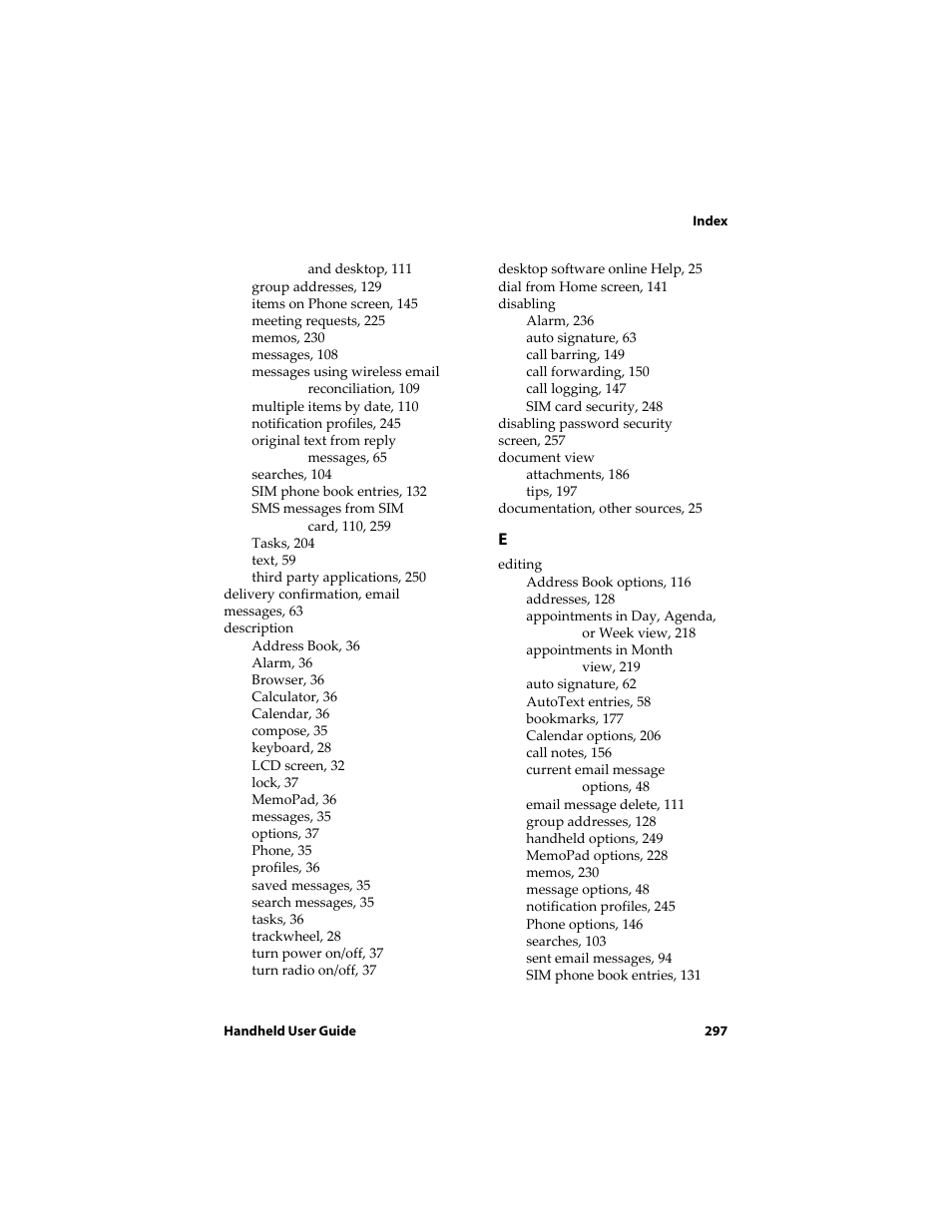 Blackberry 6710 User Manual | Page 297 / 309