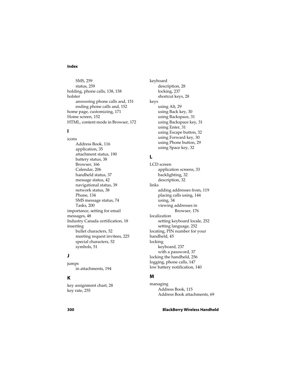Blackberry 6710 User Manual | Page 300 / 309