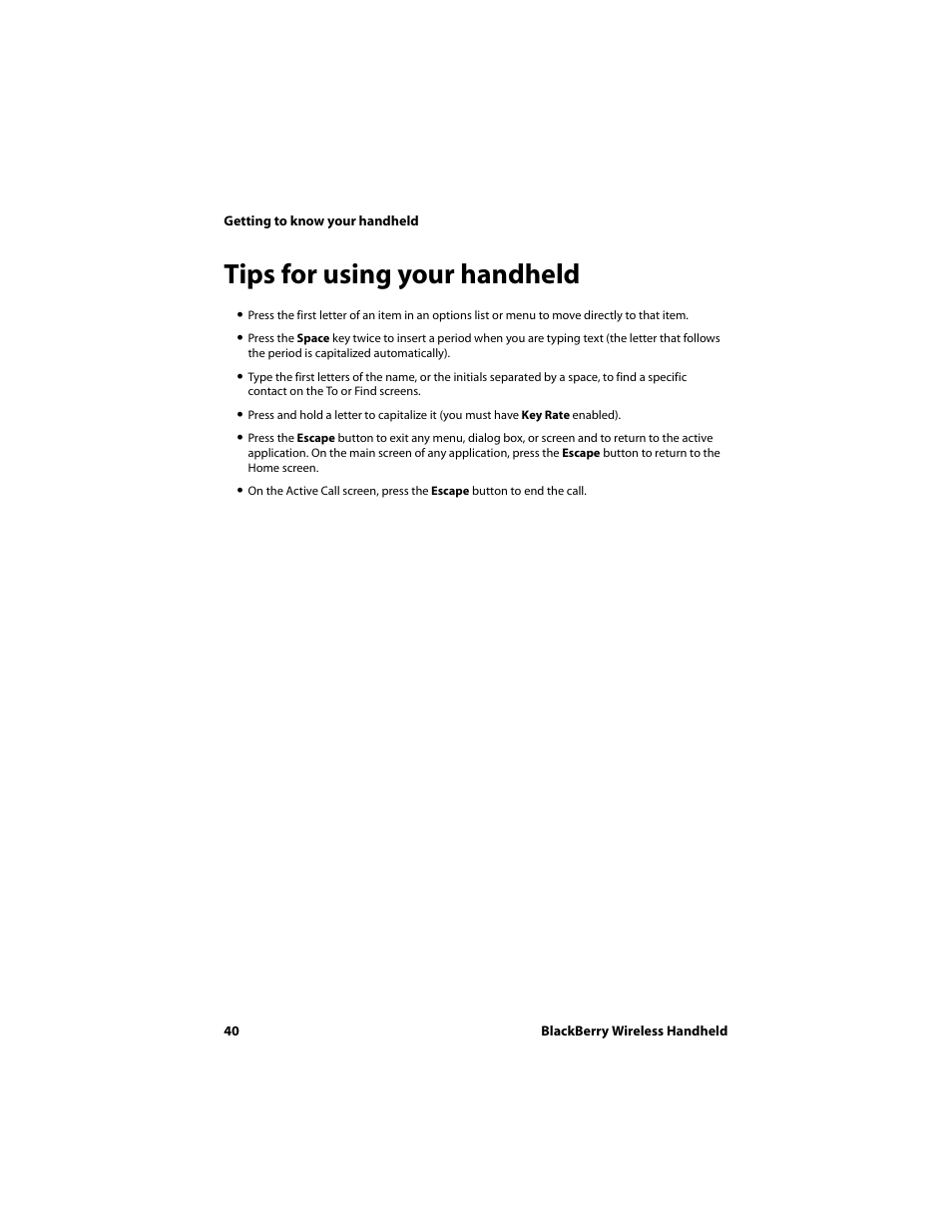 Tips for using your handheld | Blackberry 6710 User Manual | Page 40 / 309