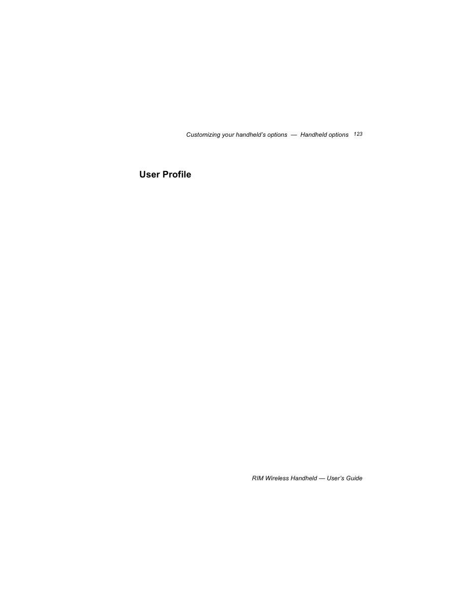 User profile | Blackberry RIM 950 User Manual | Page 123 / 153