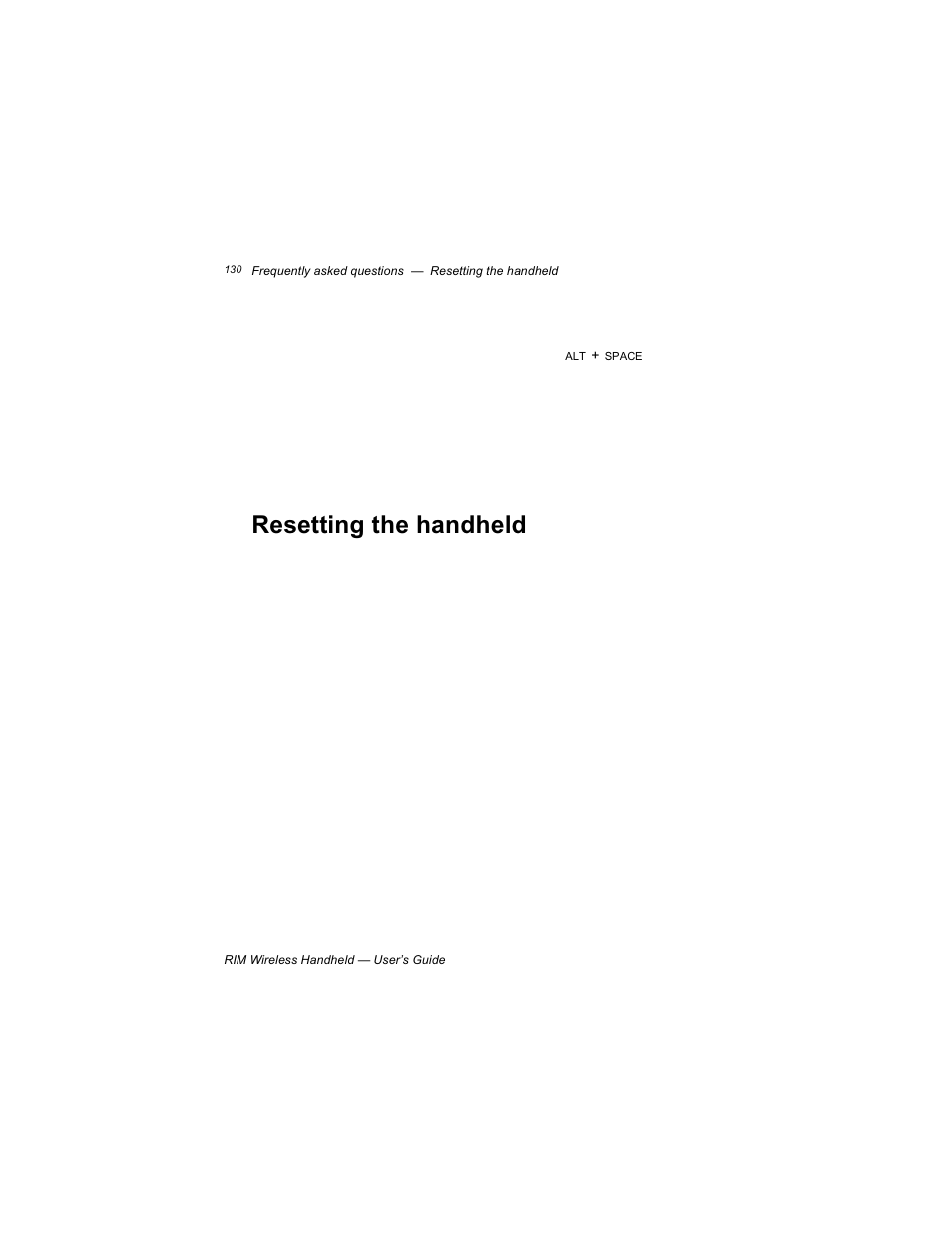 Resetting the handheld | Blackberry RIM 950 User Manual | Page 130 / 153
