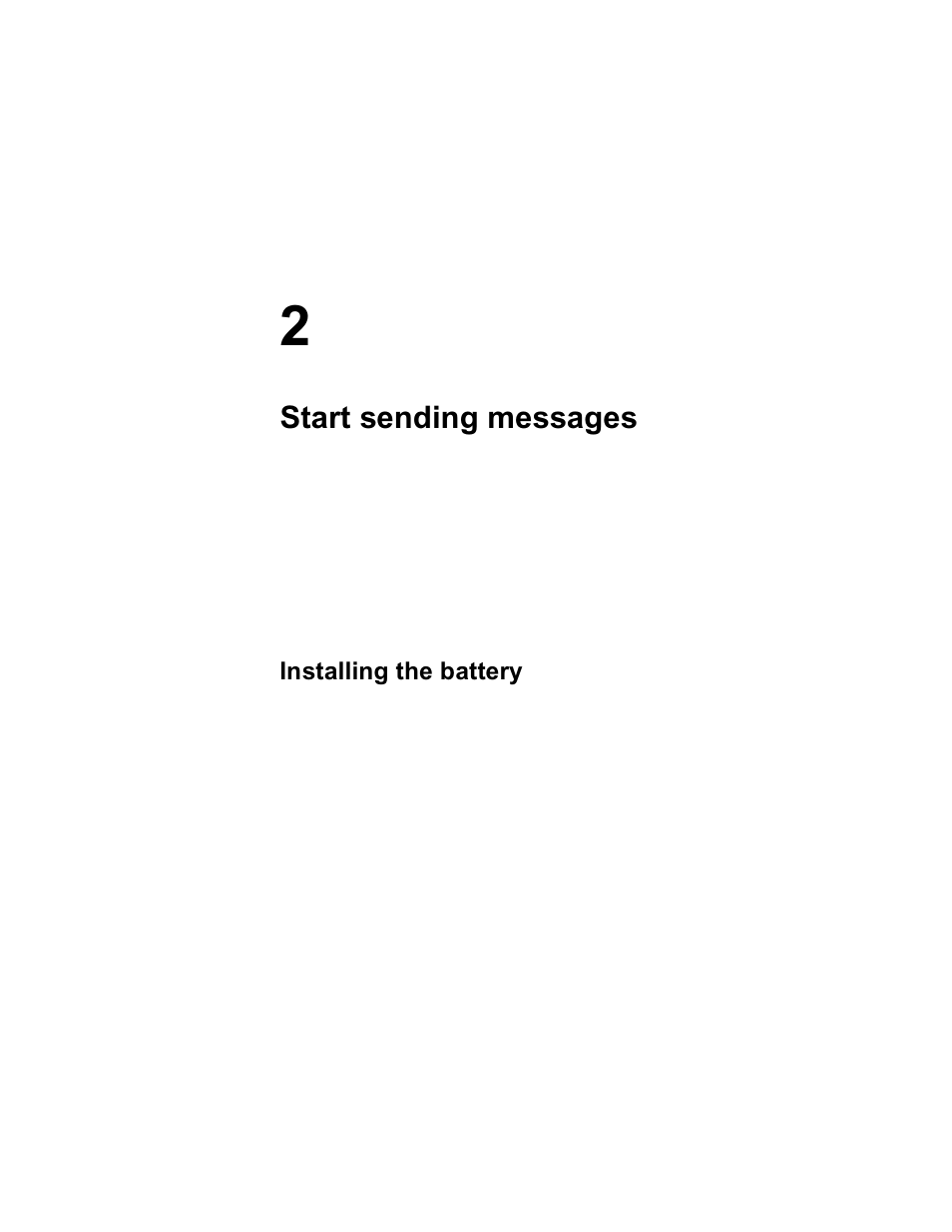 Start sending messages, Installing the battery | Blackberry RIM 950 User Manual | Page 37 / 153