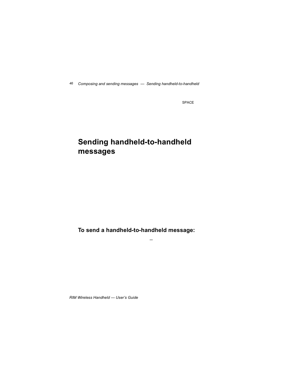 Sending handheld-to-handheld messages, To send a handheld-to-handheld message | Blackberry RIM 950 User Manual | Page 46 / 153
