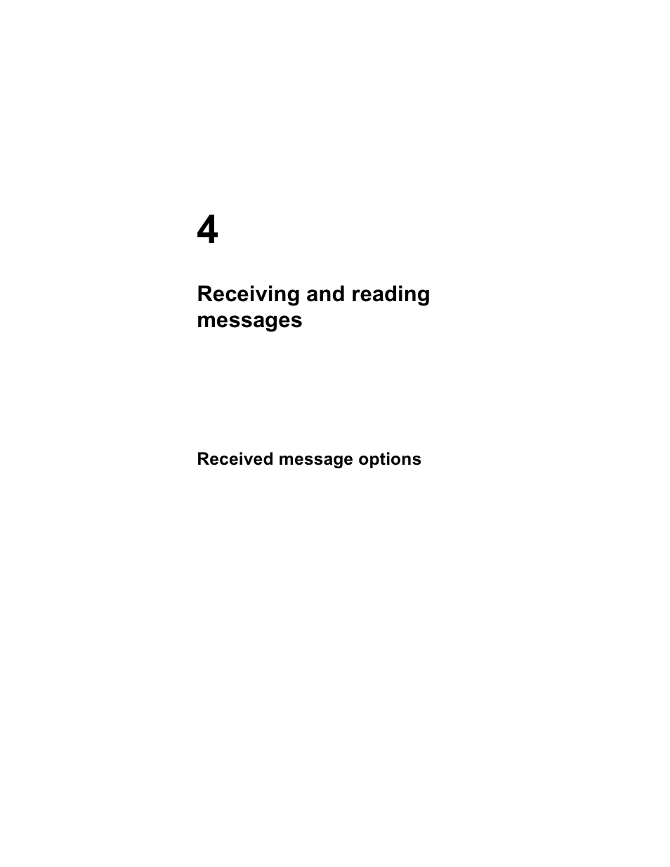 Receiving and reading messages, Received message options | Blackberry RIM 950 User Manual | Page 63 / 153