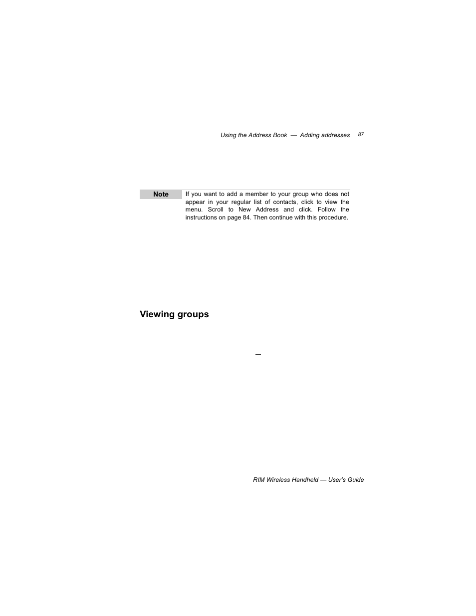 Viewing groups | Blackberry RIM 950 User Manual | Page 87 / 153