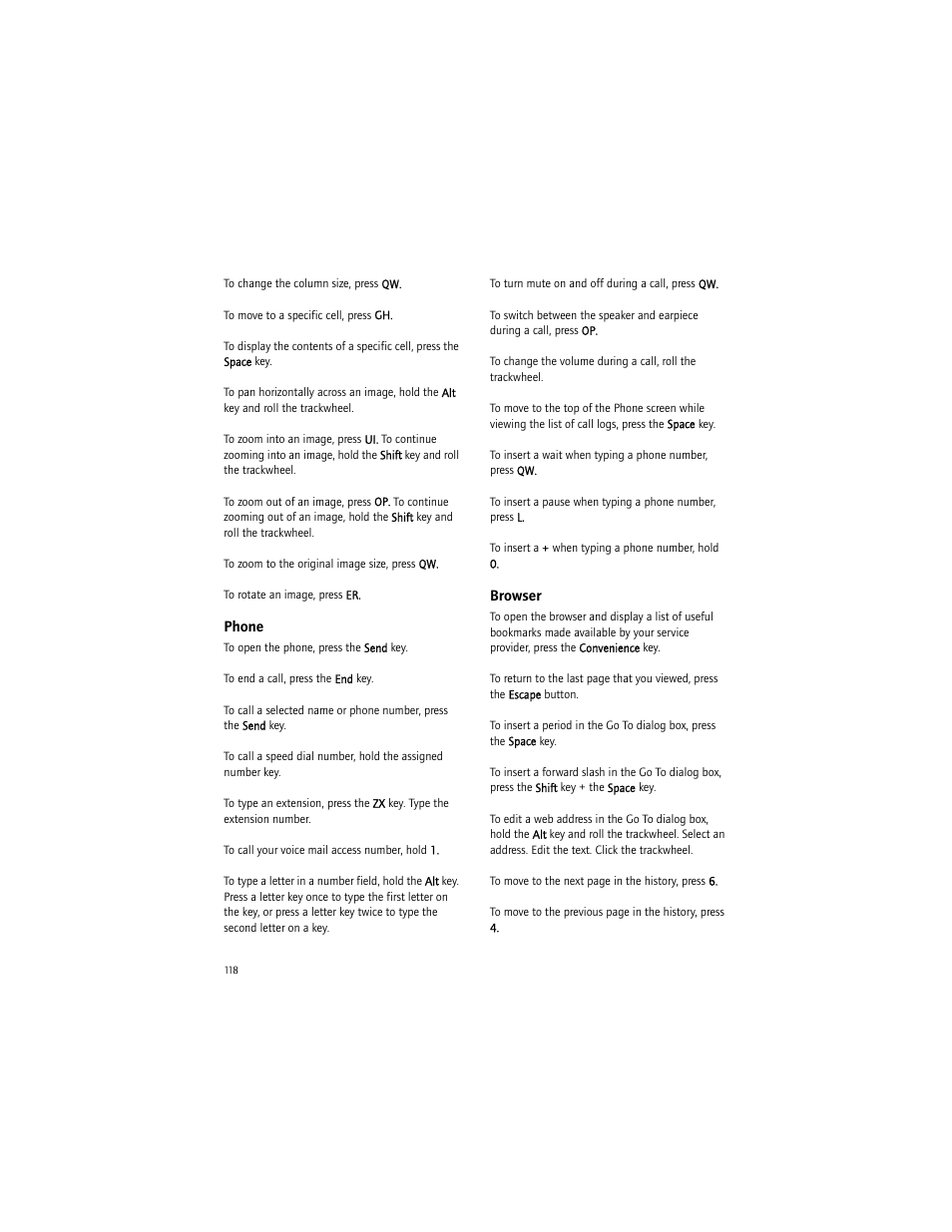 Phone, Browser | Blackberry BlackBerry User Manual | Page 118 / 140