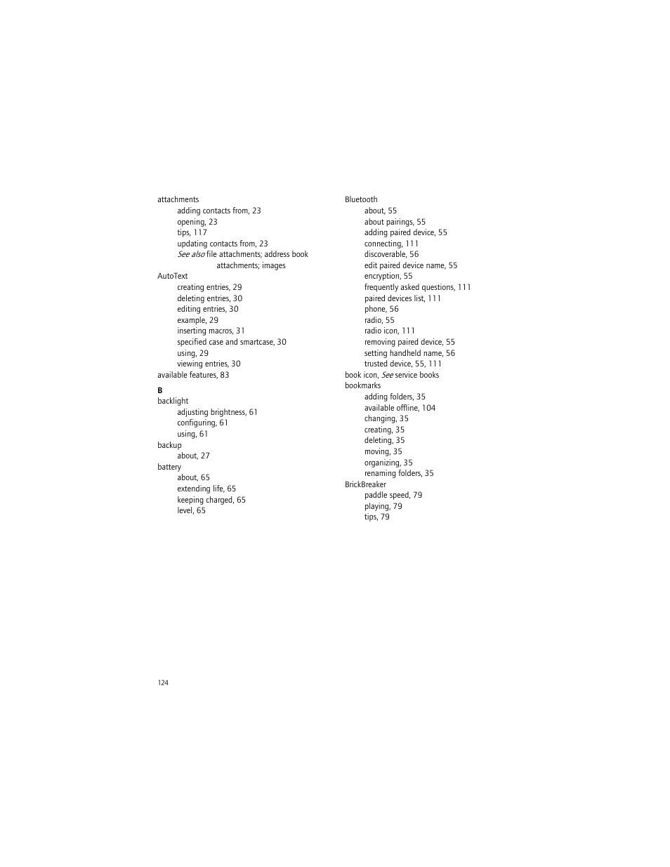 Blackberry BlackBerry User Manual | Page 124 / 140
