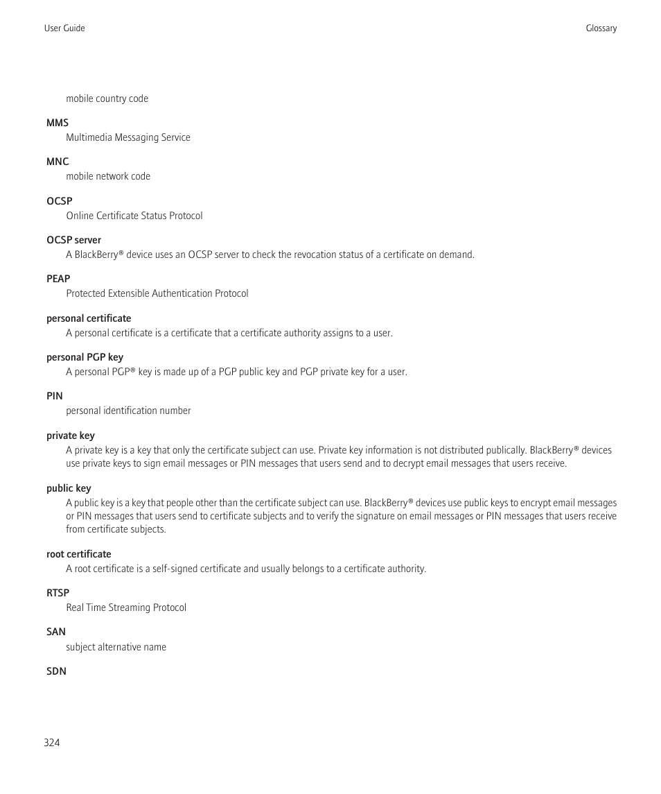 Blackberry Bold 9700 User Manual | Page 326 / 332