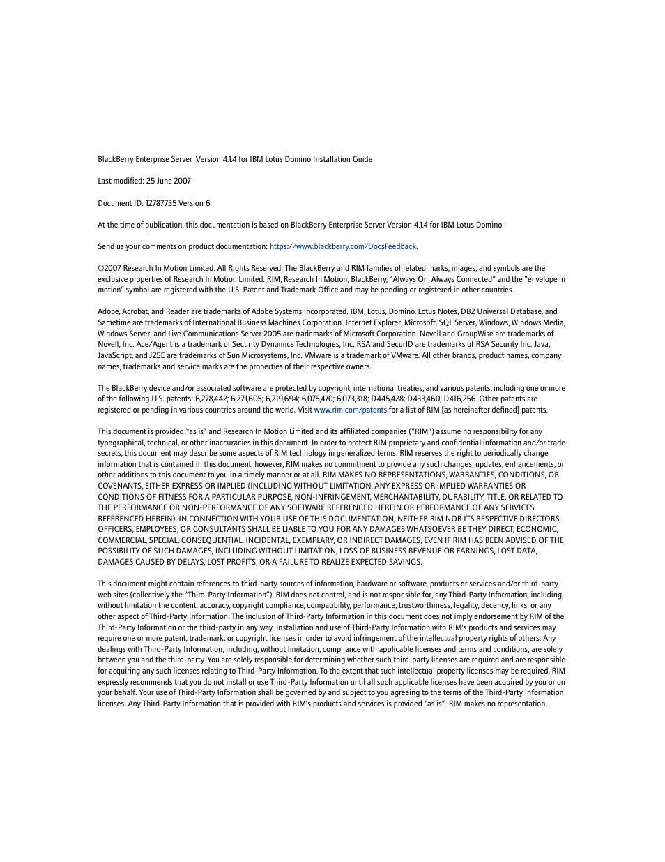 Blackberry Enterprise Server User Manual | Page 2 / 40