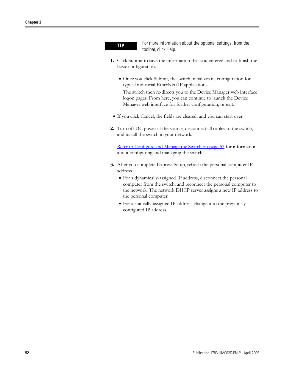 Rockwell Tools STRATIX 8000 ETHERNET 1783-MS10T User Manual | Page 52 / 92