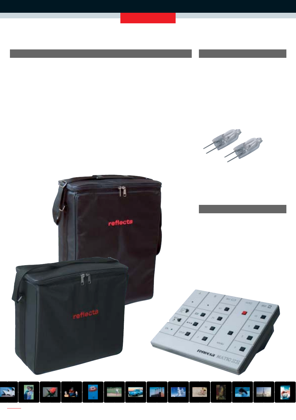 Viewers, Halogen lamps projector bags, Matic ii | Reflecta SERIES 3000 User Manual | Page 16 / 24