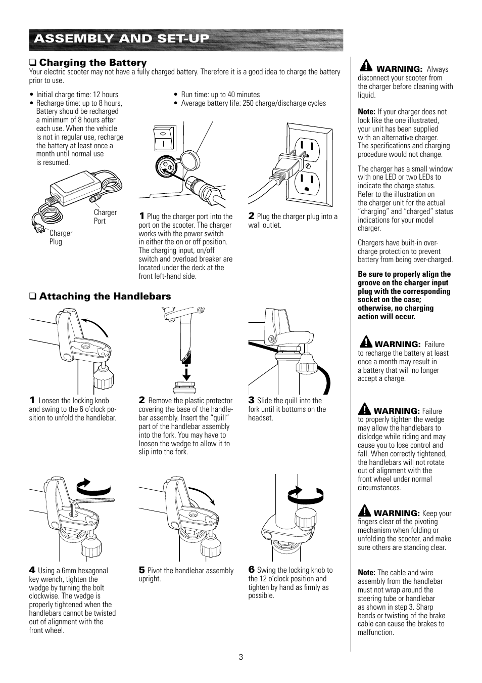 Assembly and set-up | Razor e300 User Manual | Page 4 / 24