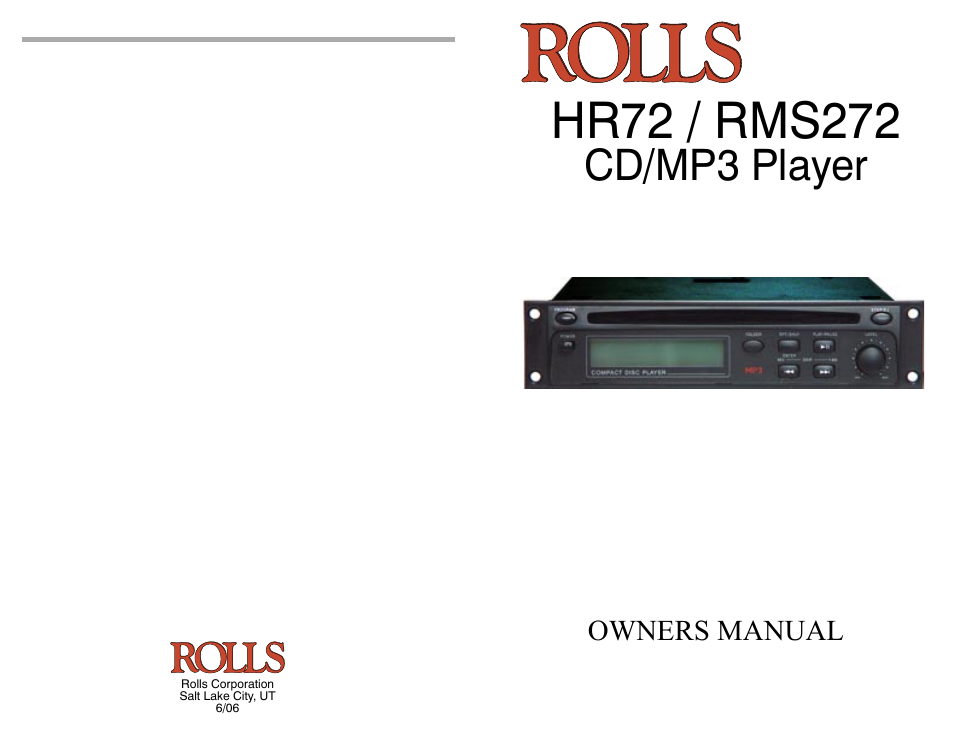 Rolls RMS272 User Manual | 4 pages