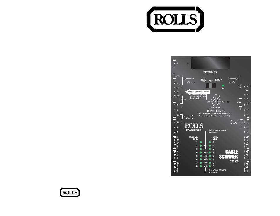 Rolls CABLE SCANNER CS1000 User Manual | 4 pages