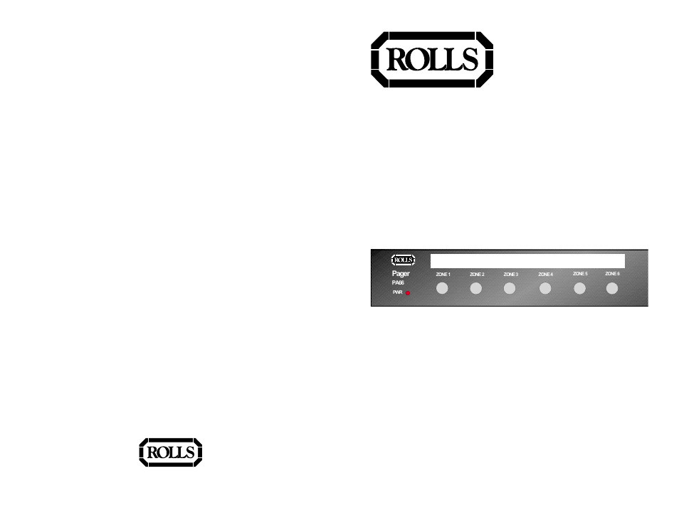 Rolls PA66 User Manual | 2 pages