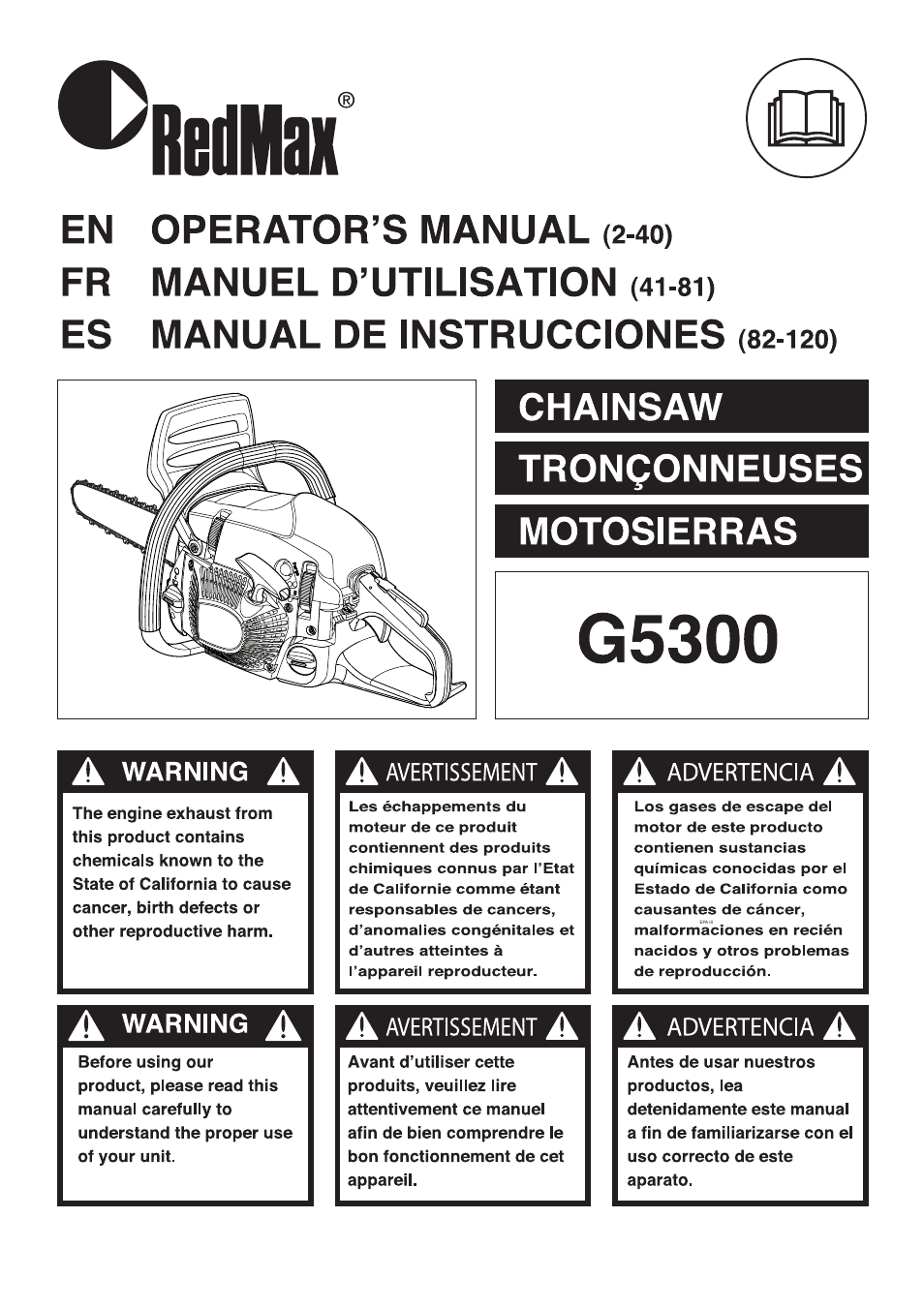 RedMax G5300 User Manual | 128 pages