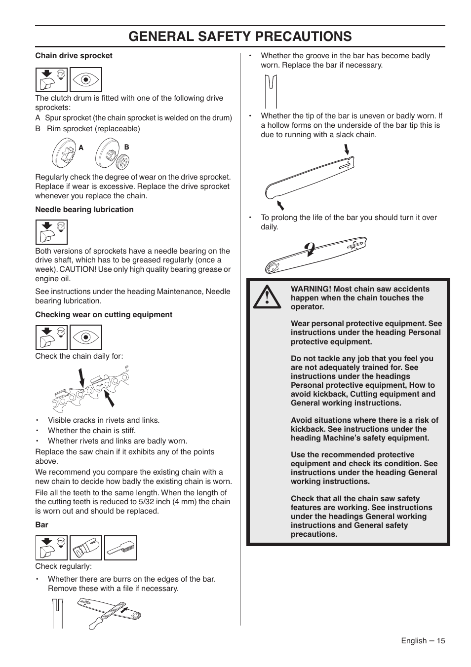 General safety precautions | RedMax G5300 User Manual | Page 15 / 128