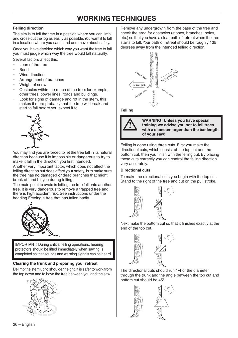 Working techniques | RedMax G5300 User Manual | Page 26 / 128