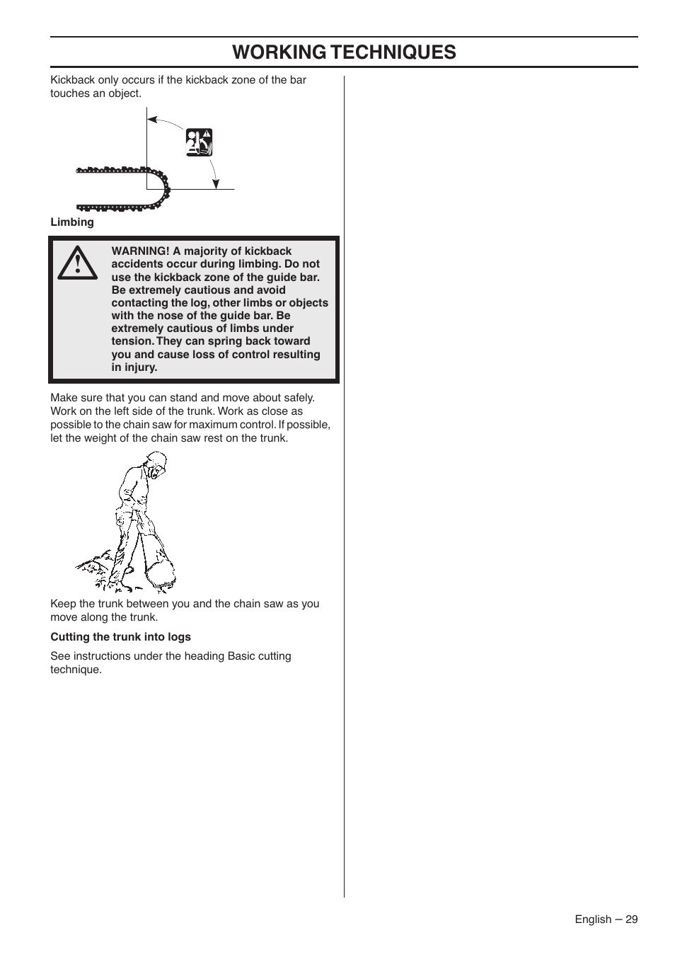 Working techniques | RedMax G5300 User Manual | Page 29 / 128