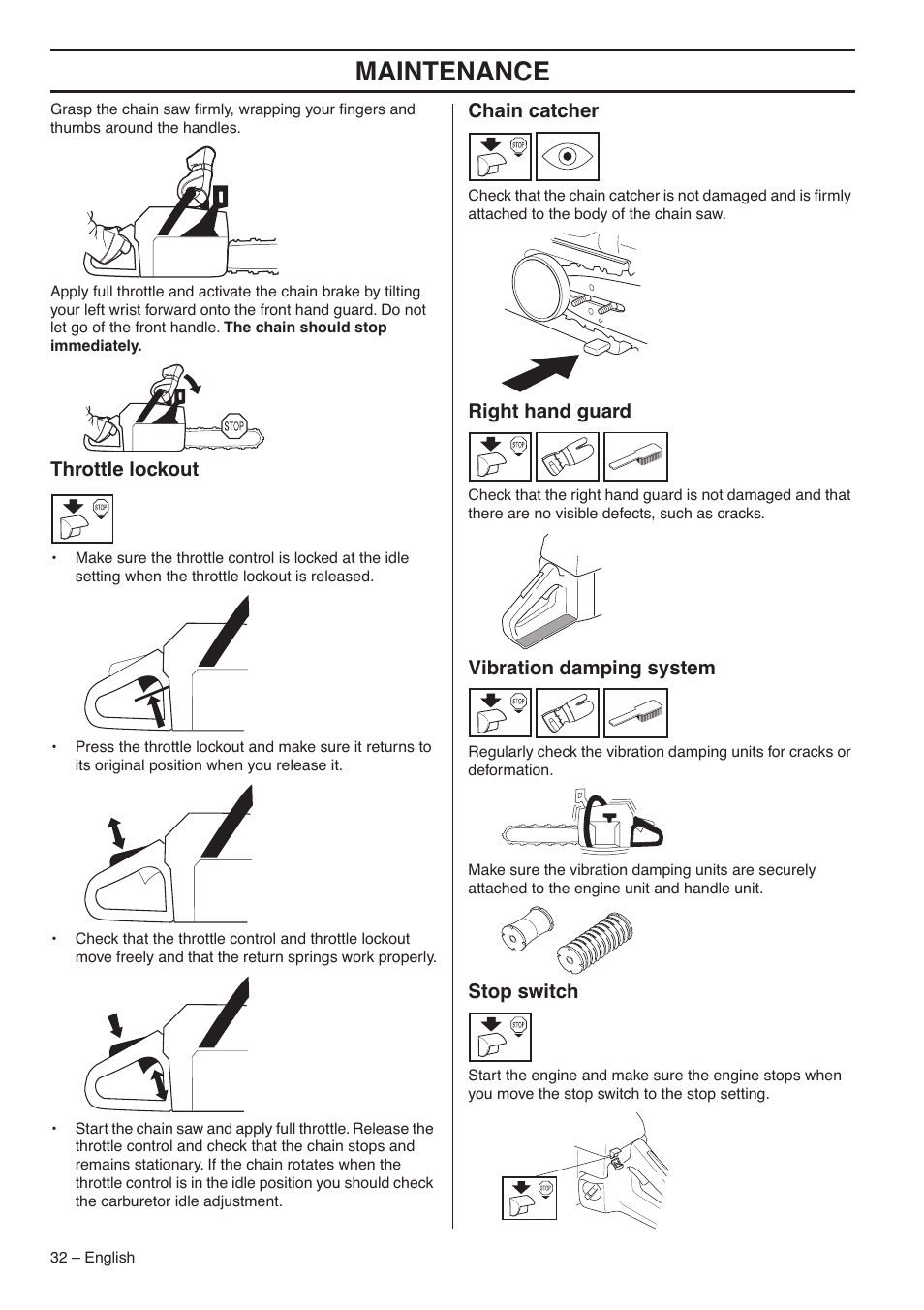 Maintenance | RedMax G5300 User Manual | Page 32 / 128