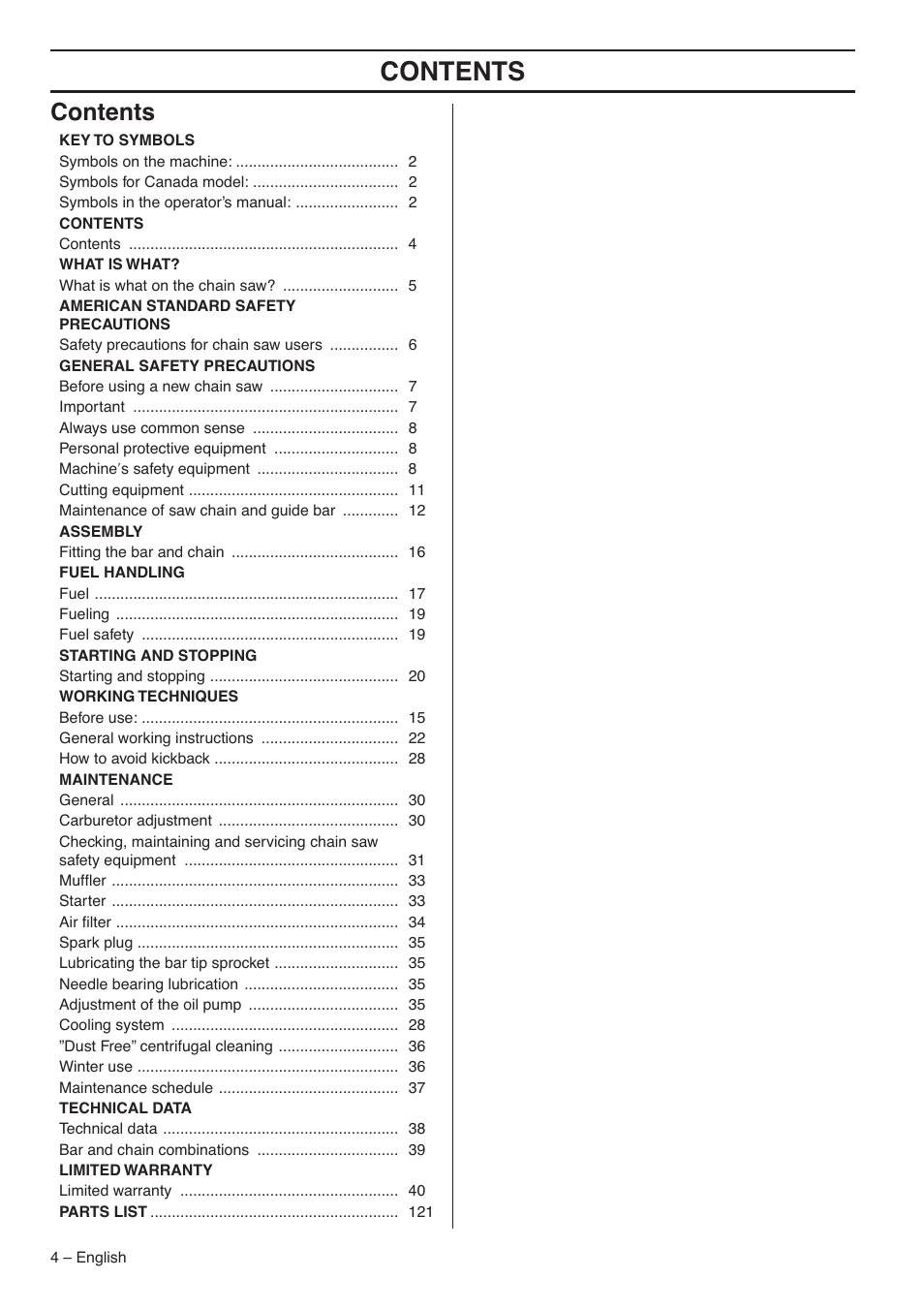 RedMax G5300 User Manual | Page 4 / 128