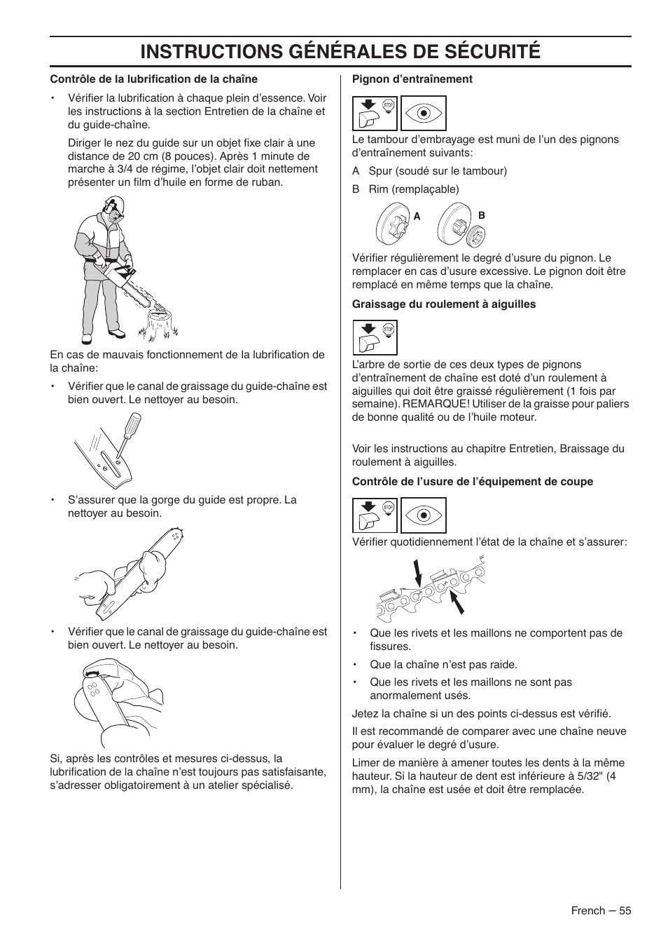 Instructions générales de sécurité | RedMax G5300 User Manual | Page 55 / 128