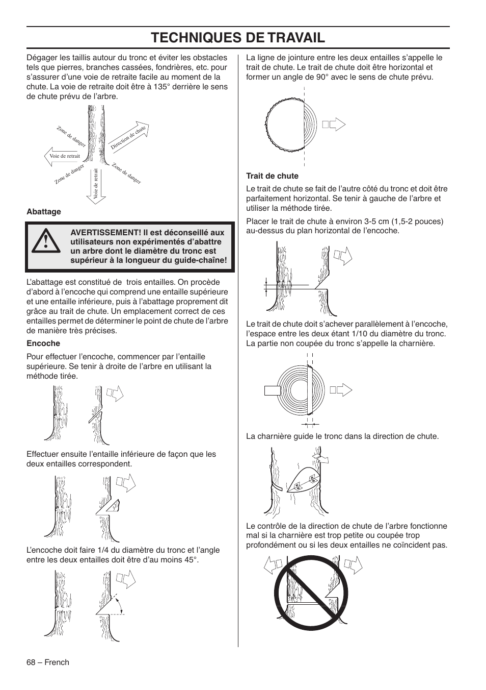 Techniques de travail | RedMax G5300 User Manual | Page 68 / 128