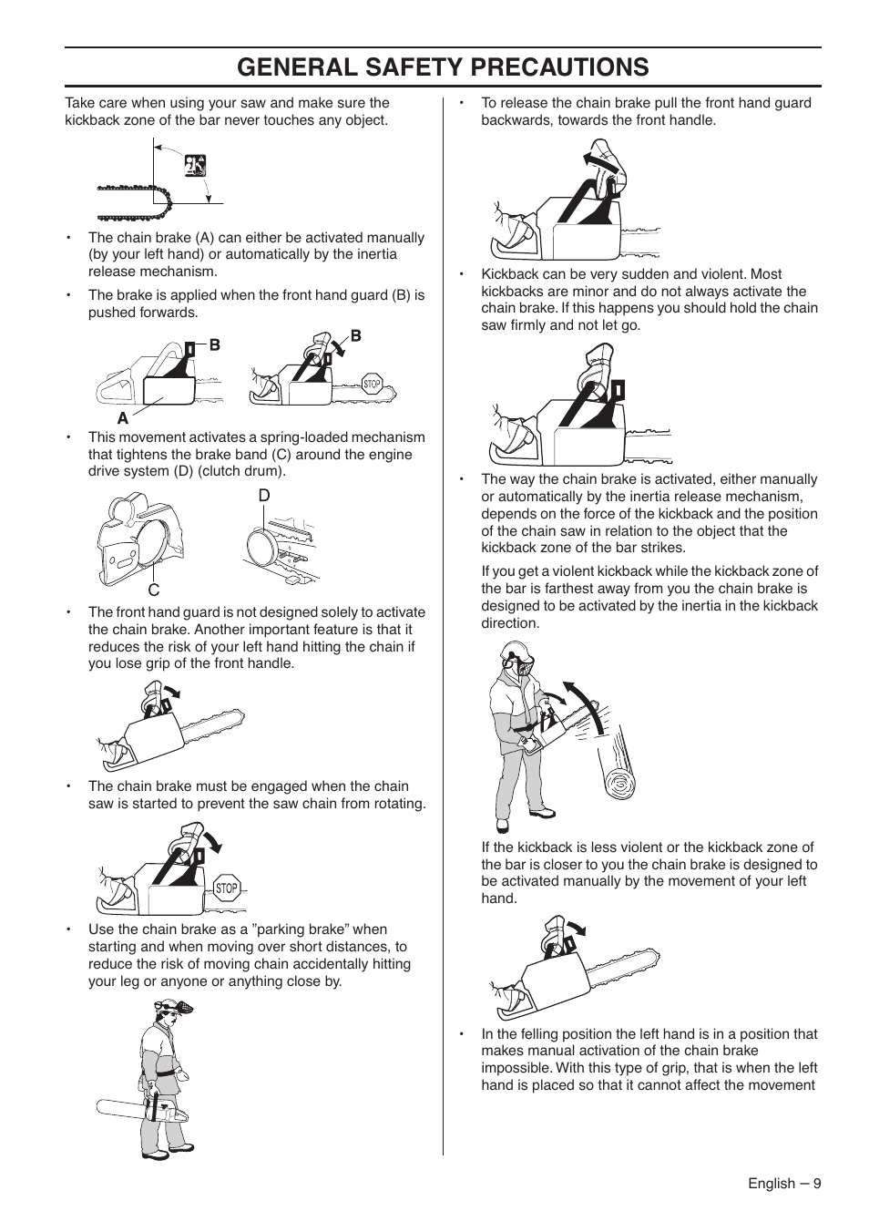 General safety precautions | RedMax G5300 User Manual | Page 9 / 128