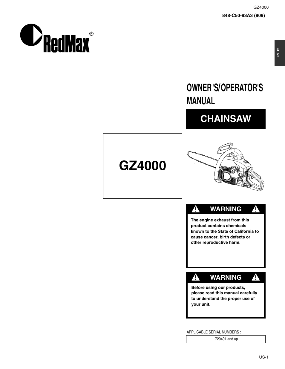 RedMax GZ4000 User Manual | 20 pages