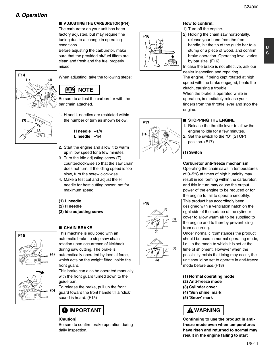 Warning | RedMax GZ4000 User Manual | Page 11 / 20