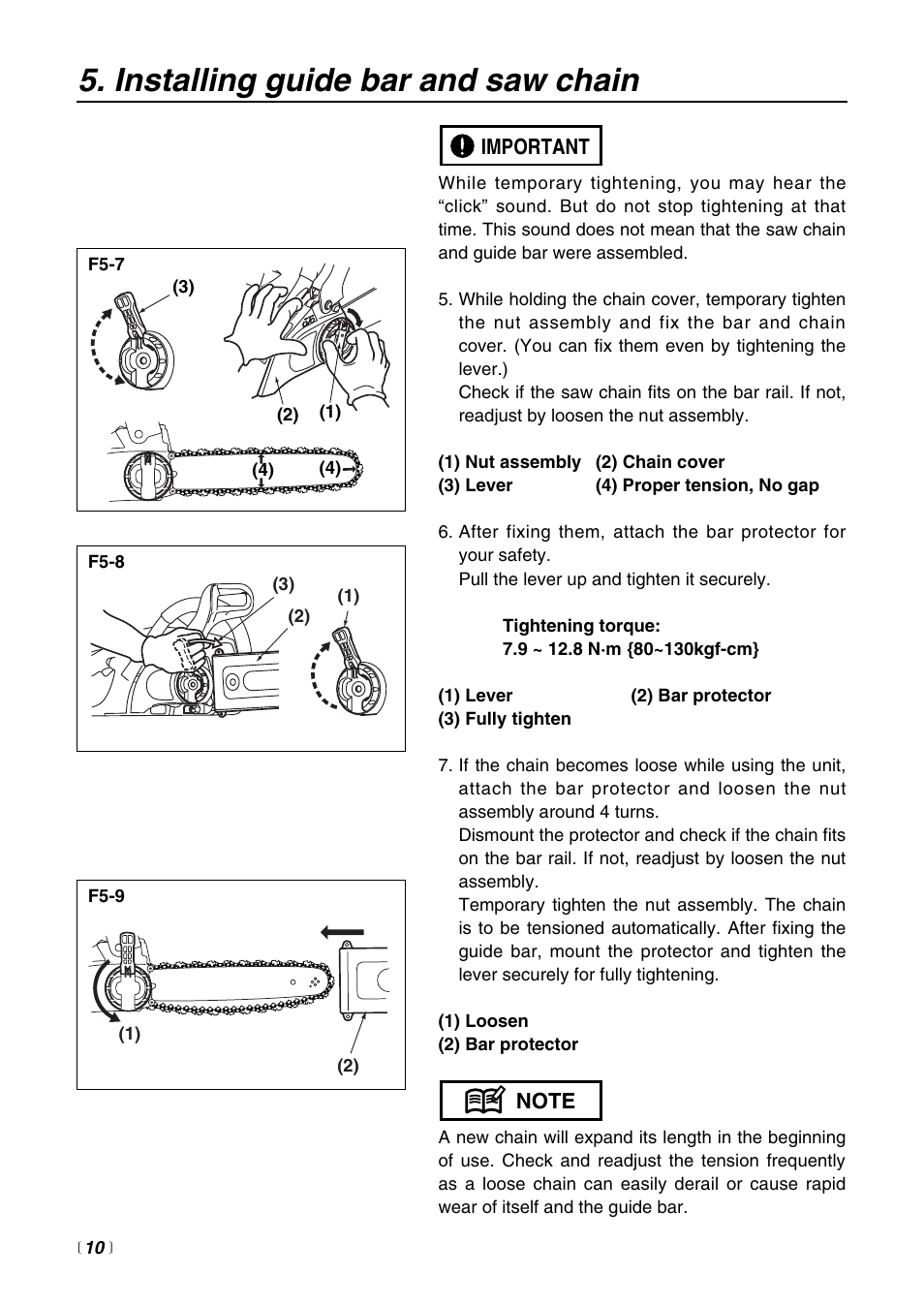 Installing guide bar and saw chain | RedMax G3200 User Manual | Page 10 / 40