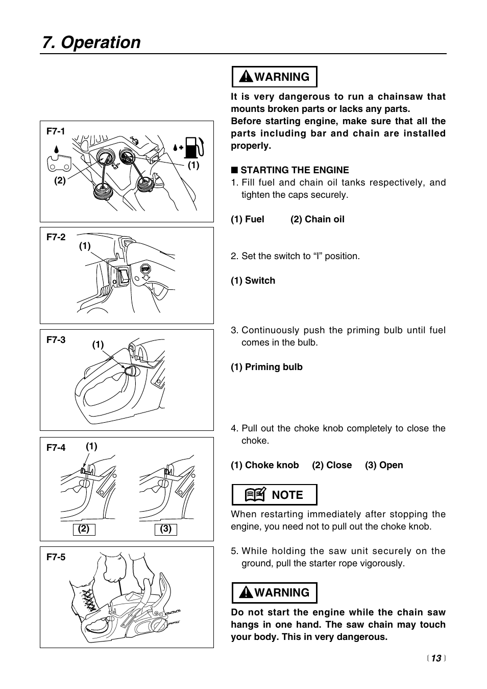 Operation | RedMax G3200 User Manual | Page 13 / 40