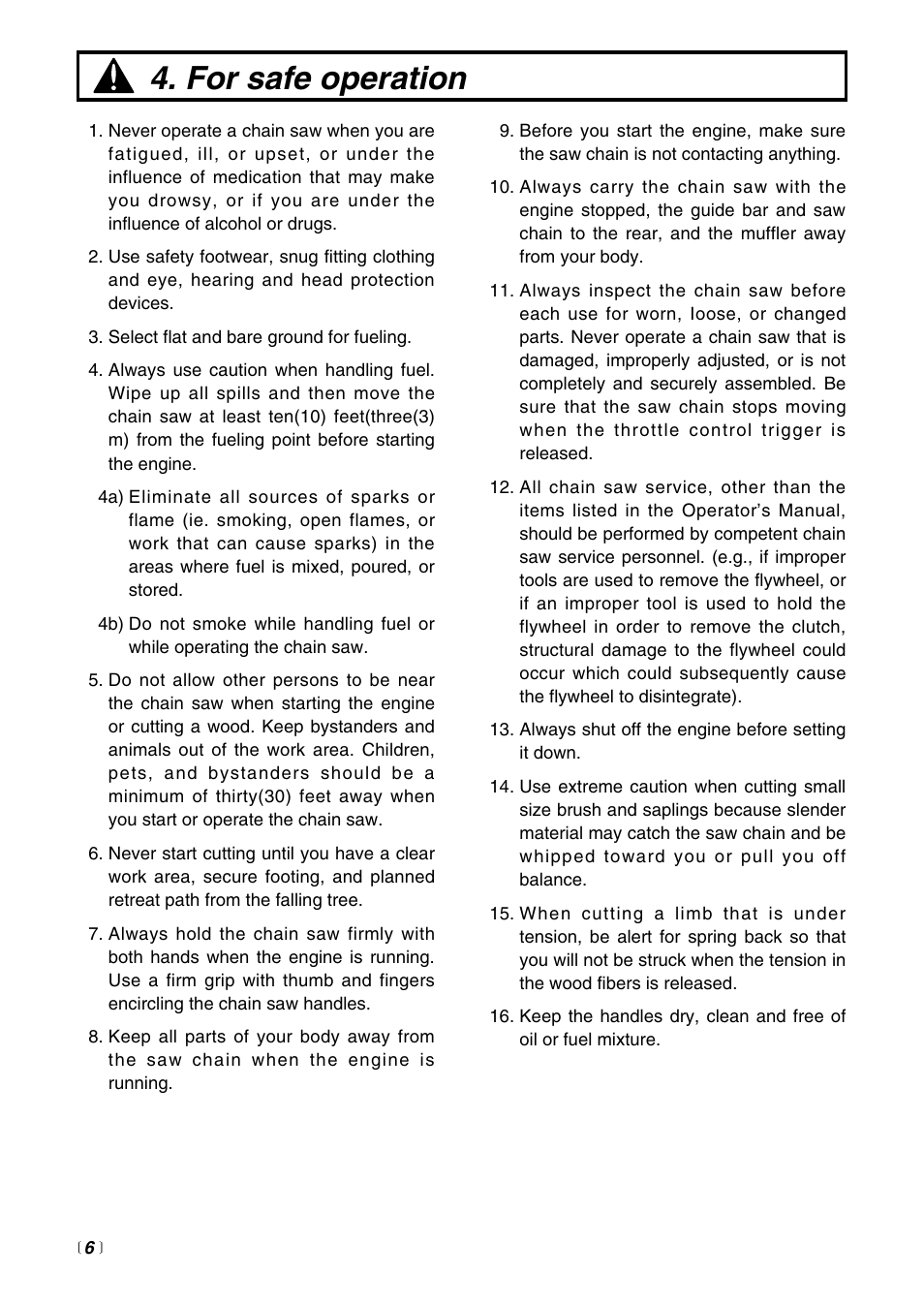 For safe operation | RedMax G3200 User Manual | Page 6 / 40