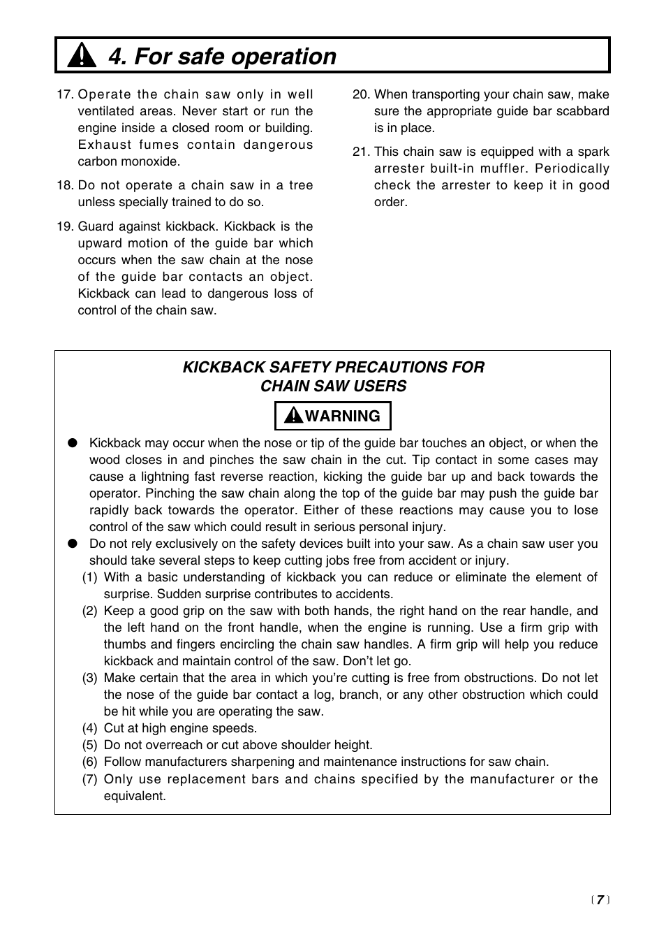 For safe operation | RedMax G3200 User Manual | Page 7 / 40