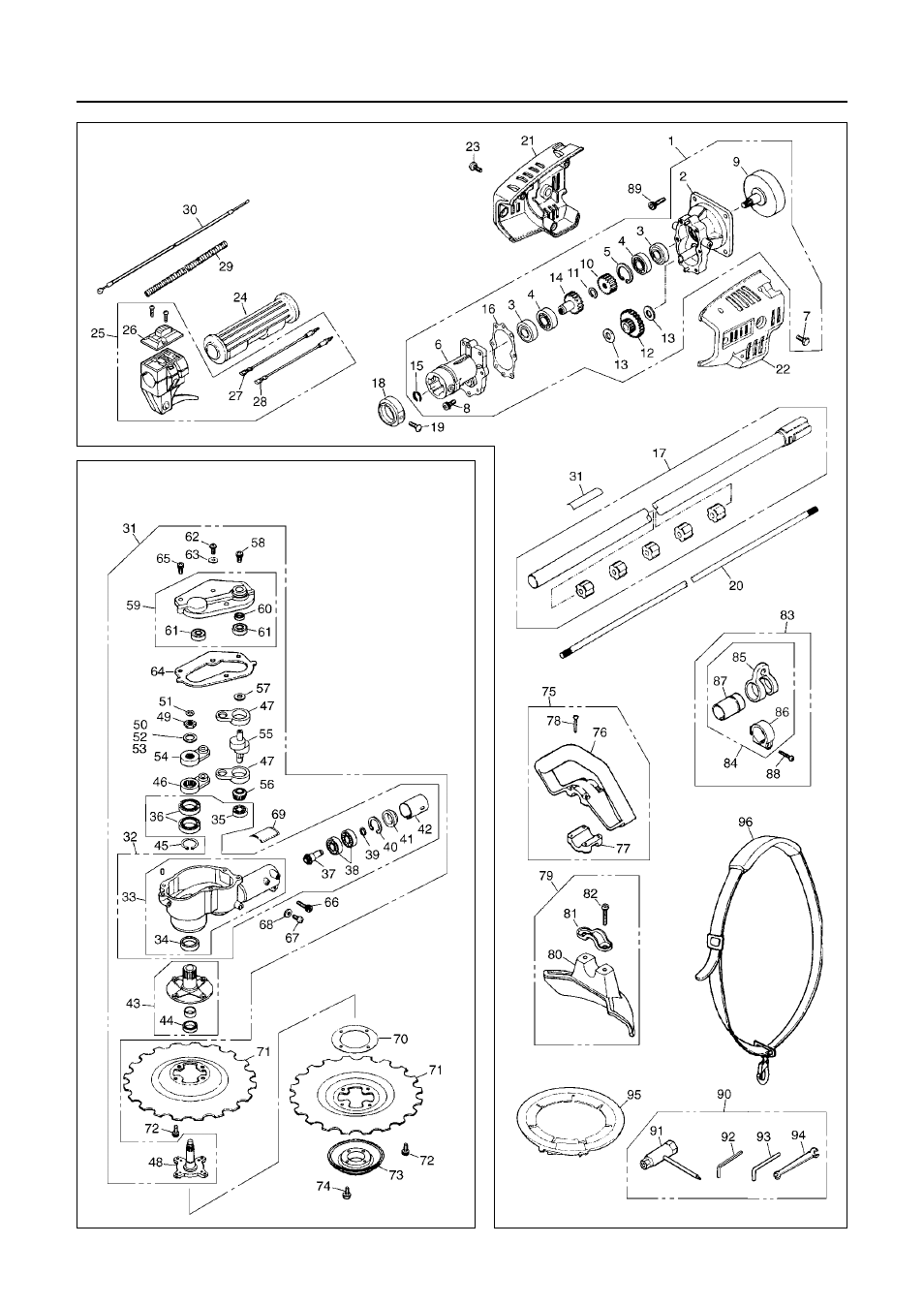Parts list | RedMax RECIPROCATOR SGCZ2500S User Manual | Page 26 / 32