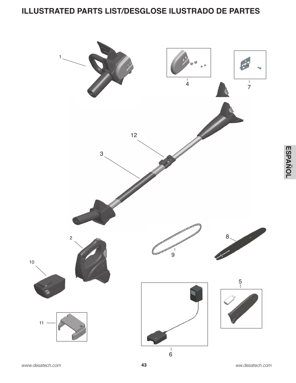 Es pa ño l | Remington Power Tools 18 Volt Cordless BS188A User Manual | Page 43 / 46