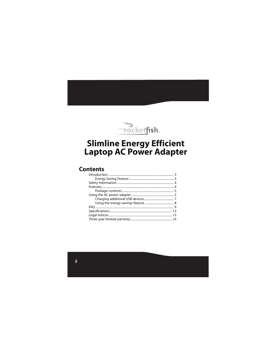 RocketFish RF-BSLAC User Manual | Page 2 / 16