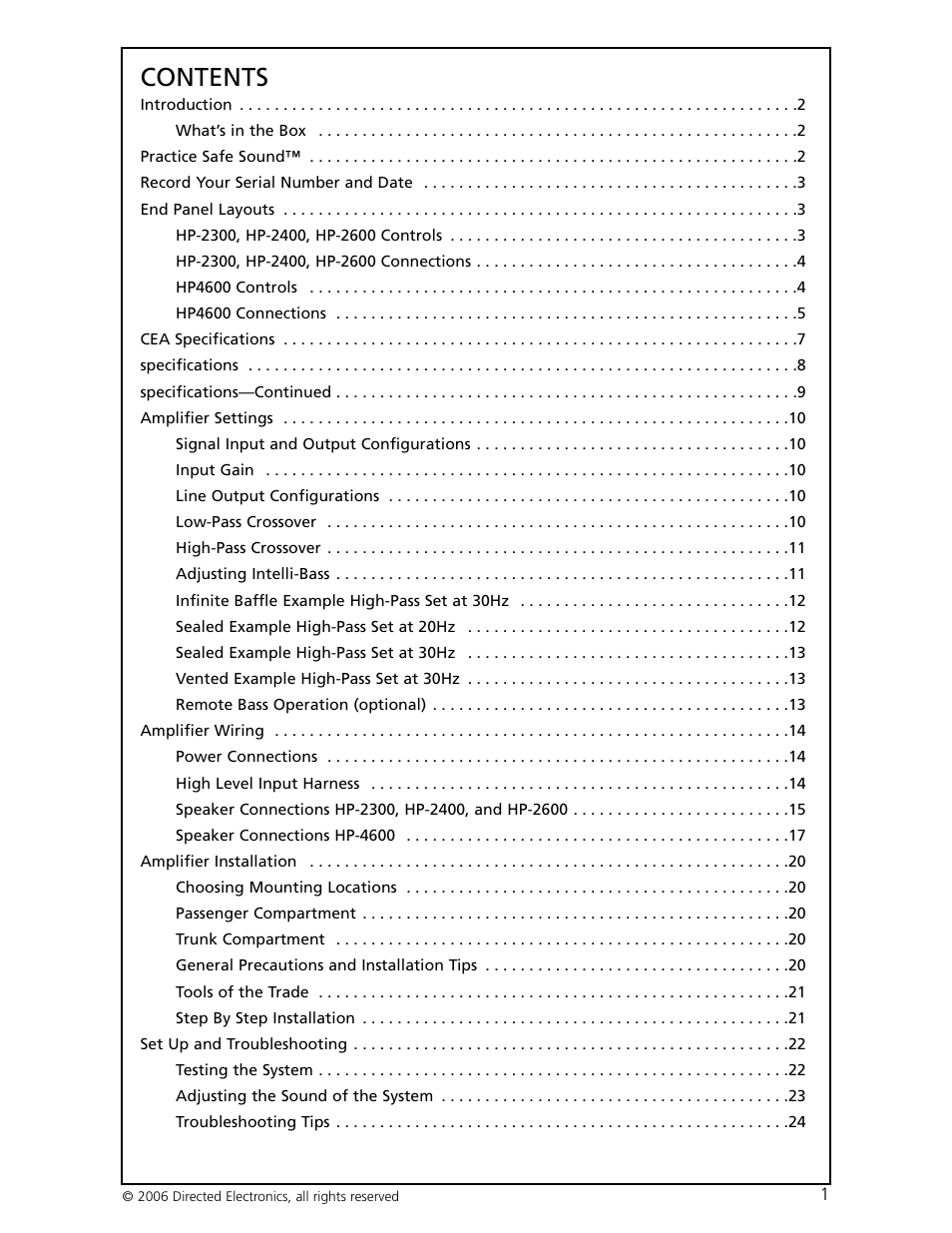 Orion HP-4600 User Manual | Page 2 / 28