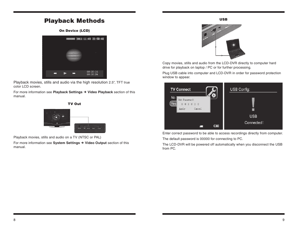 Playback methods | Orion STARSHOOT 58125 User Manual | Page 5 / 15