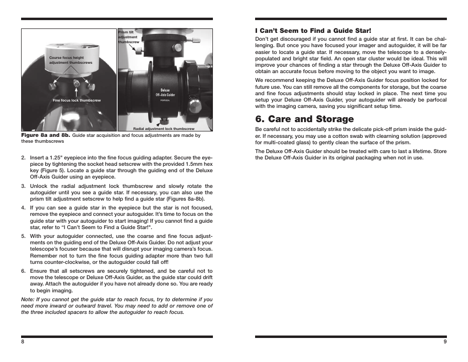 Care and storage | Orion 5521 User Manual | Page 5 / 6