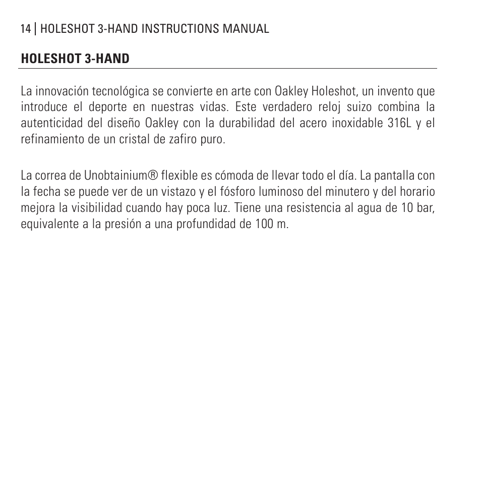 Oakley Holeshot 3 Hand User Manual | Page 15 / 99