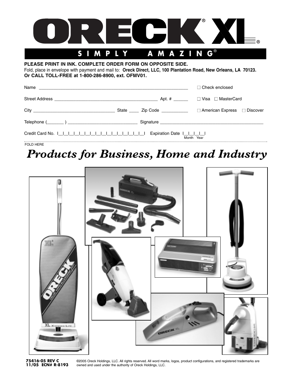 Products for business, home and industry | Oreck 9000 series  VACUUMS User Manual | Page 20 / 20