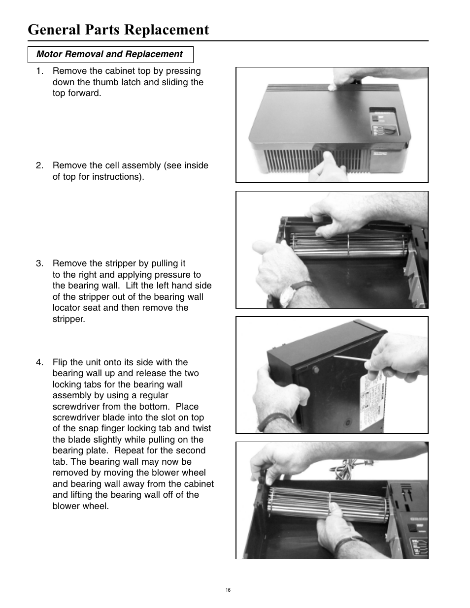 General parts replacement | Oreck Super Air 5 447628 User Manual | Page 16 / 28