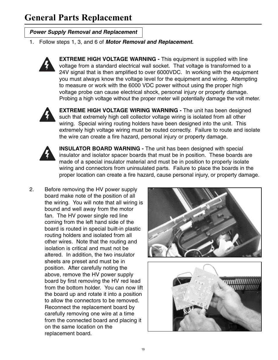 General parts replacement | Oreck Super Air 5 447628 User Manual | Page 19 / 28