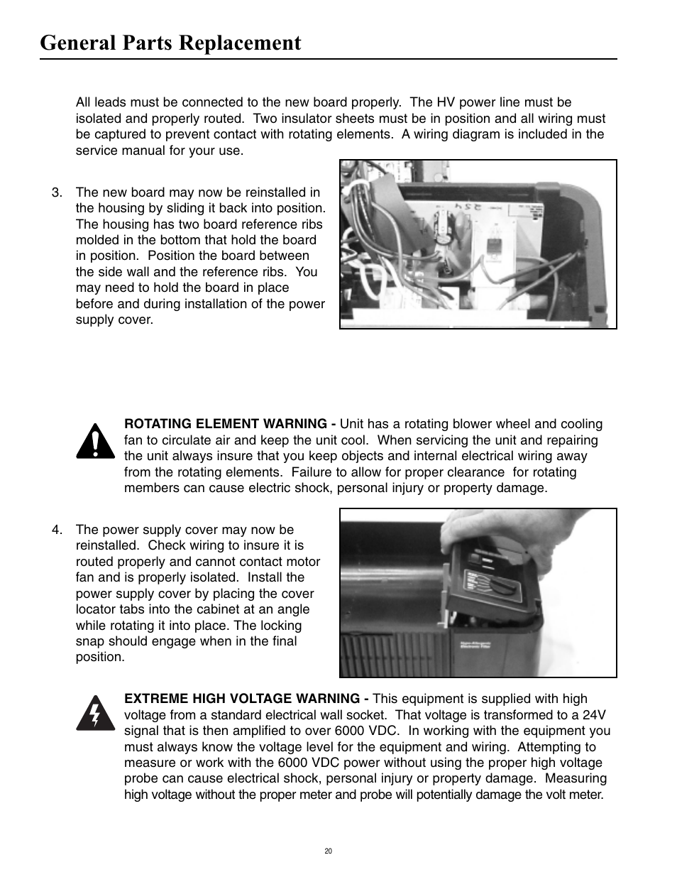 General parts replacement | Oreck Super Air 5 447628 User Manual | Page 20 / 28