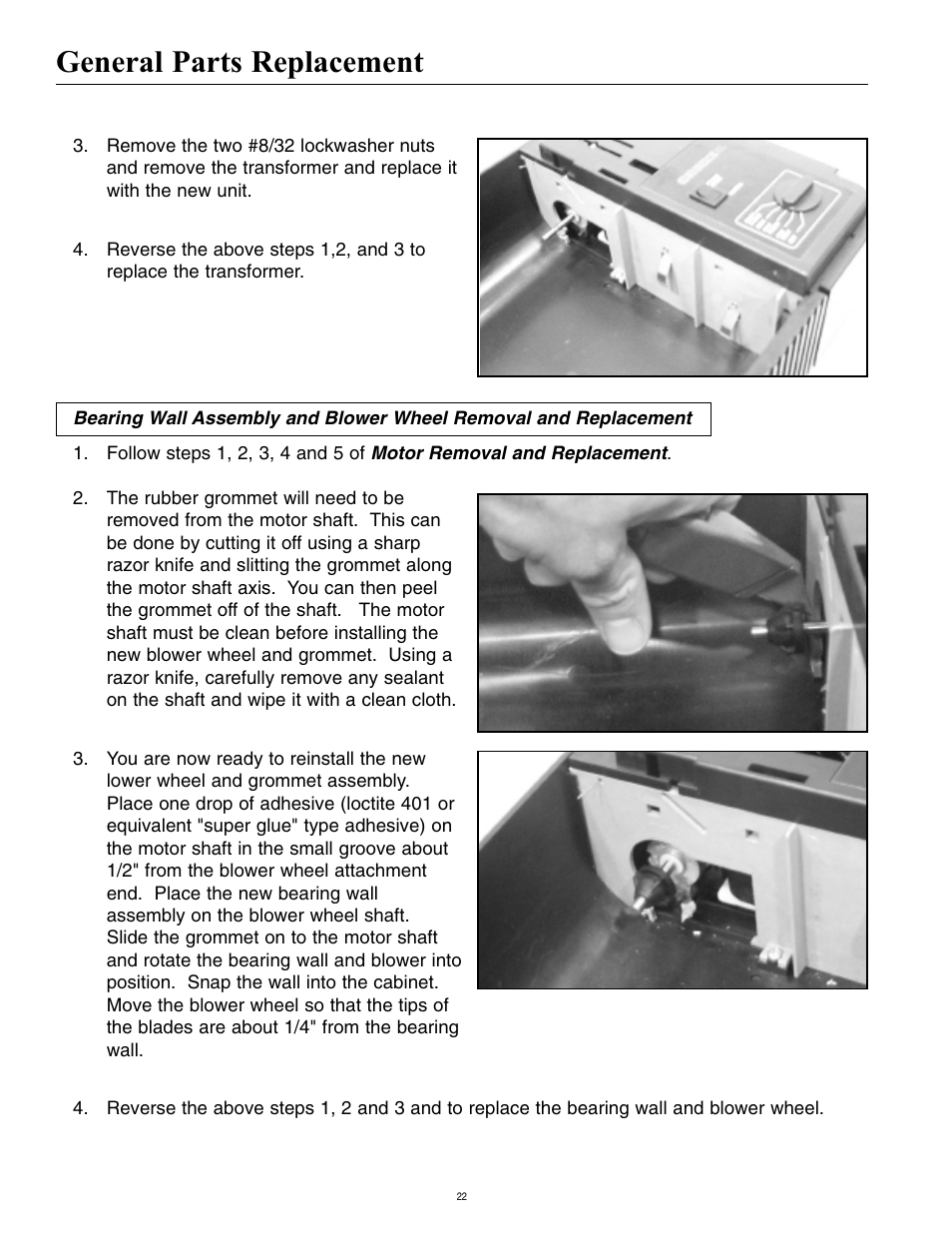 General parts replacement | Oreck Super Air 5 447628 User Manual | Page 22 / 28