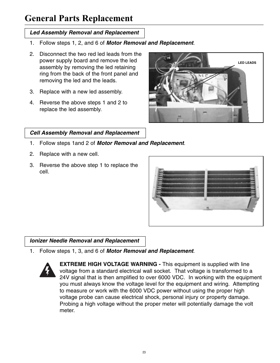 General parts replacement | Oreck Super Air 5 447628 User Manual | Page 23 / 28